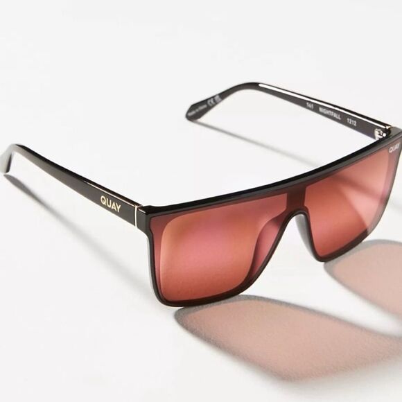 NWOT Quay Unisex "NIGHTFALL 52mm
Shield" bronze,brown /black Mirrored
Sunglasses - Picture 6 of 12